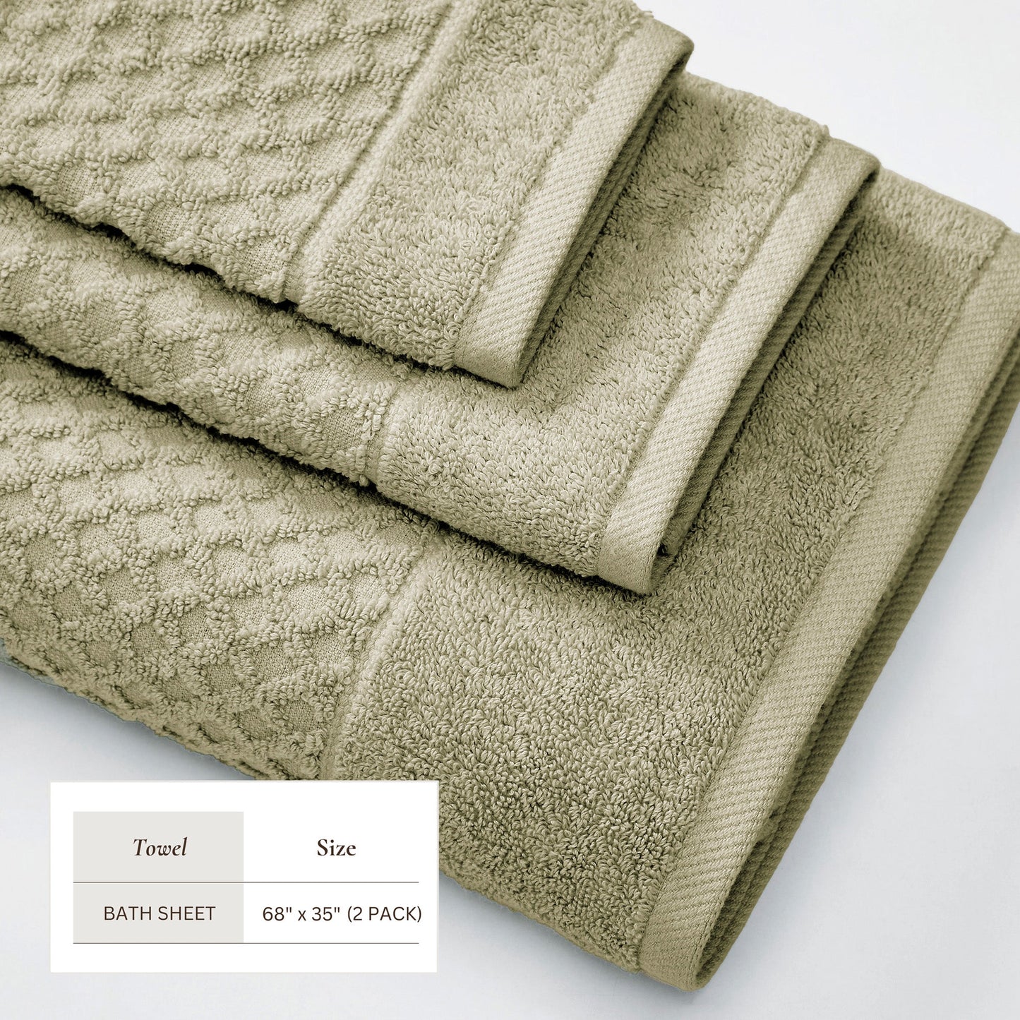 Cotton Diamond Waffle Weave Bath Towel Set Grayson Collection Low Twist Two Ply Towels For Everyday Luxury