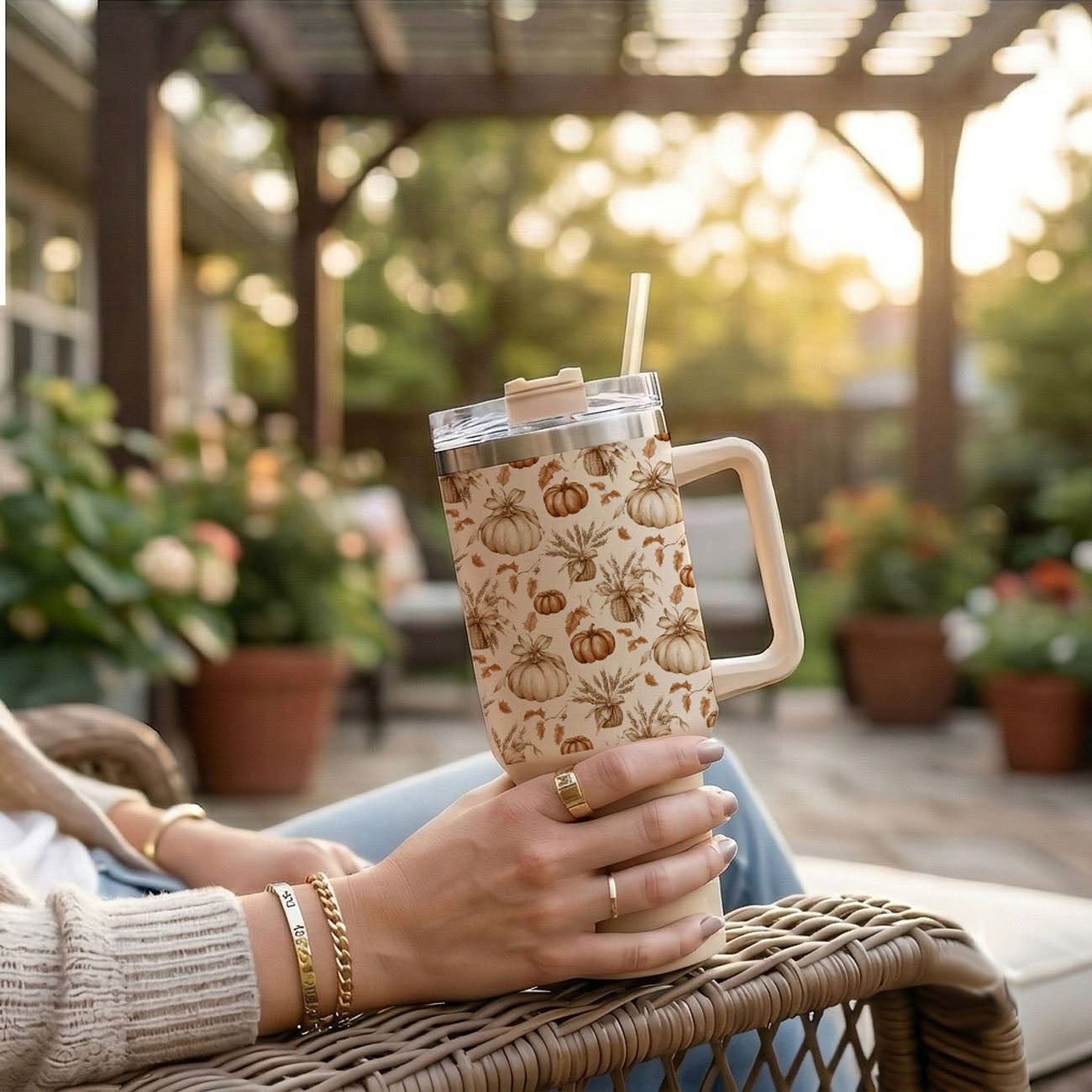 Rustic Pumpkins 40oz Tumbler