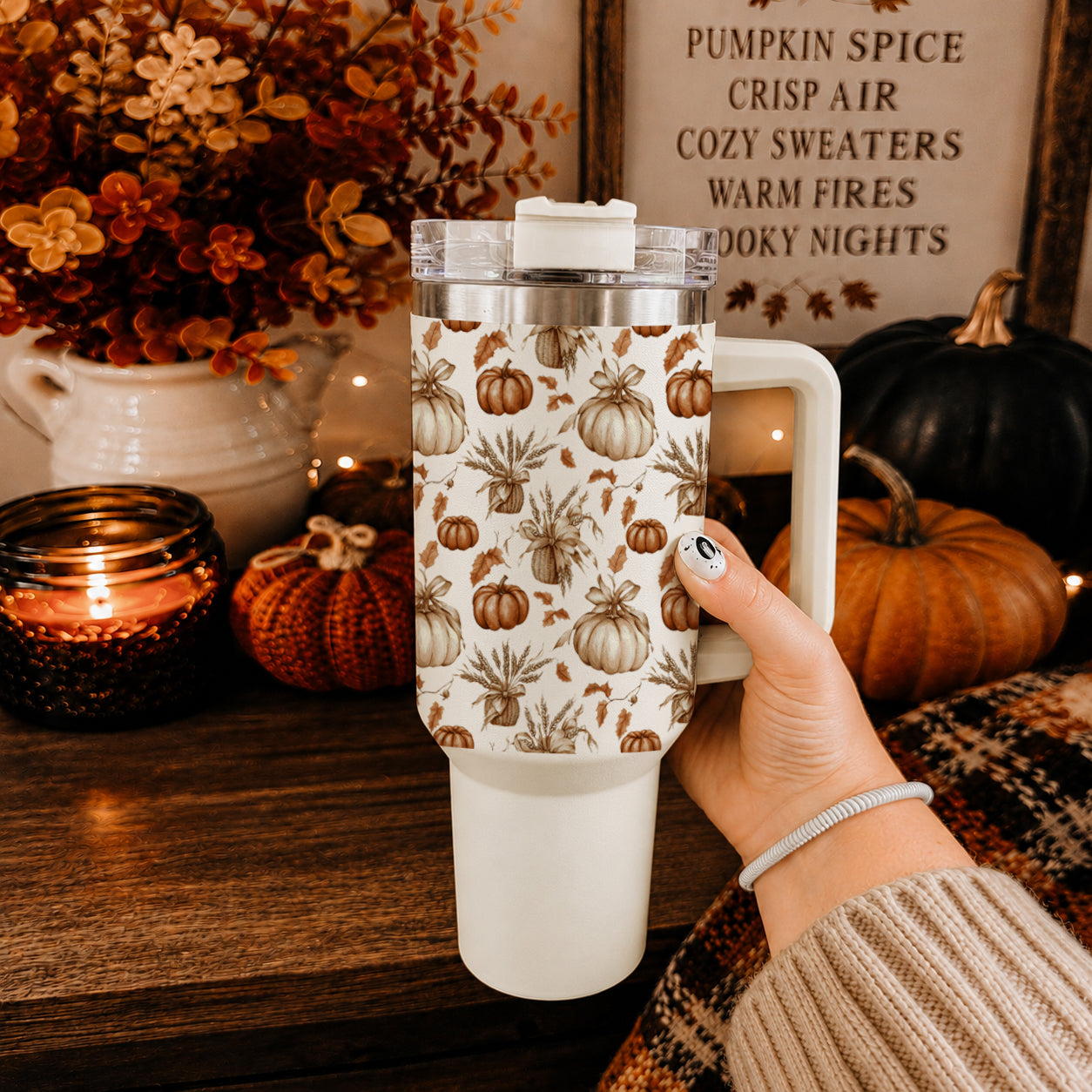 Rustic Pumpkins 40oz Tumbler
