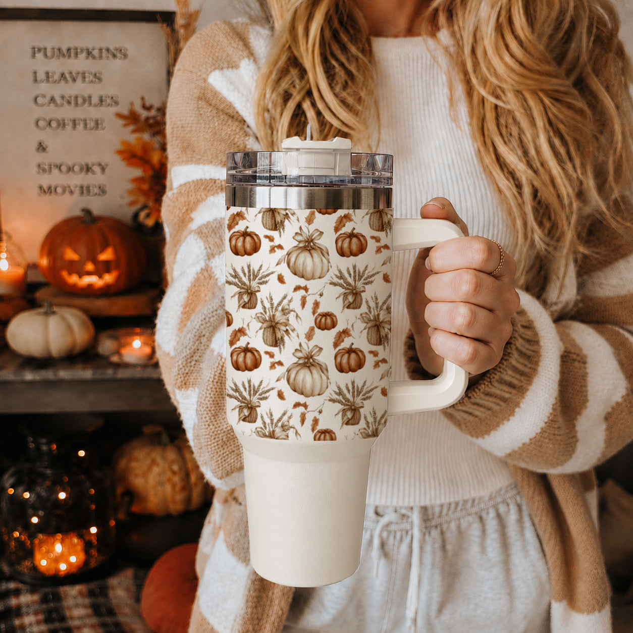 Rustic Pumpkins 40oz Tumbler