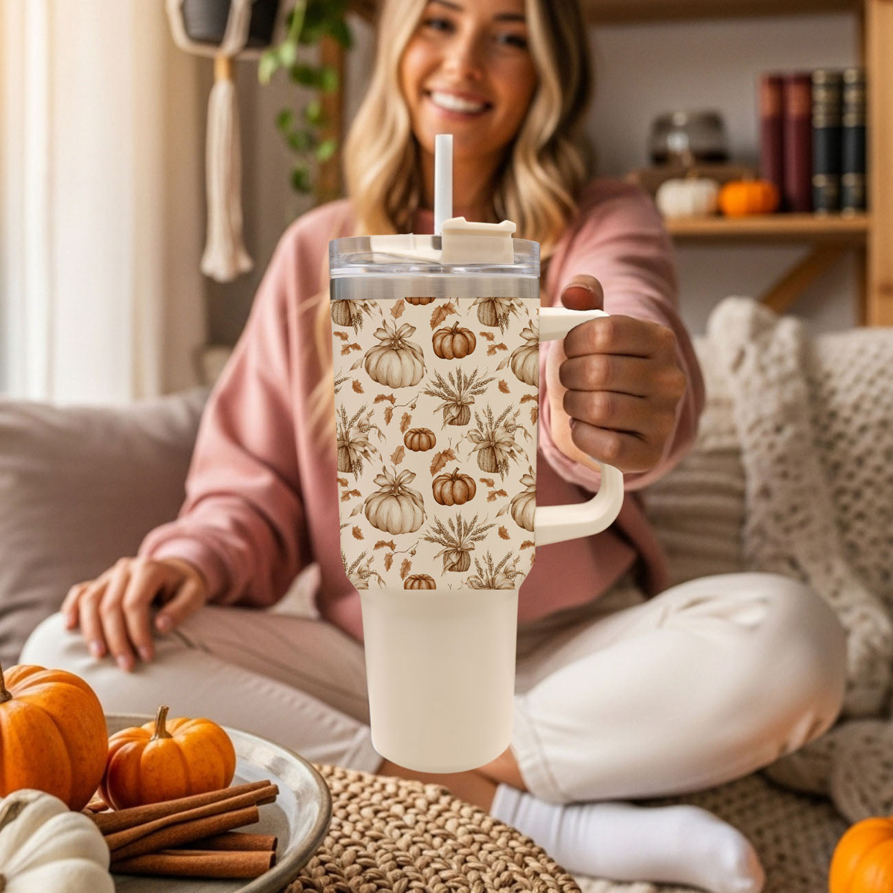 Rustic Pumpkins 40oz Tumbler