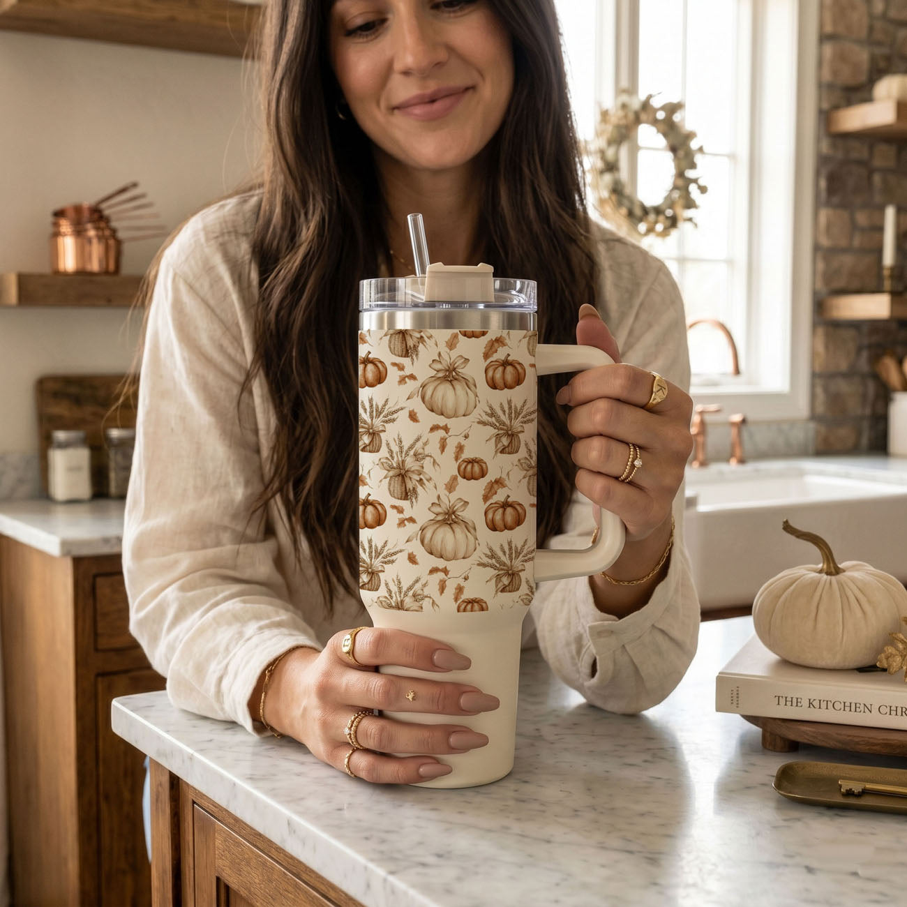 Rustic Pumpkins 40oz Tumbler