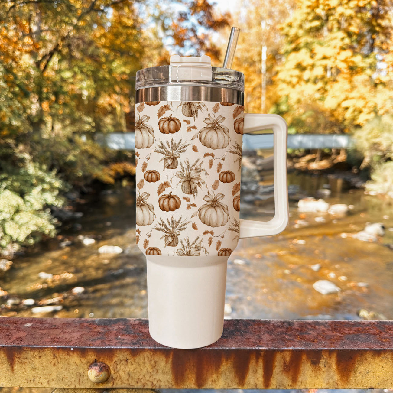 Rustic Pumpkins 40oz Tumbler