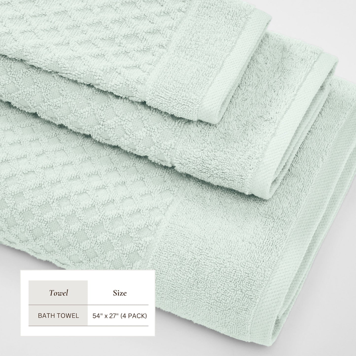 Cotton Diamond Waffle Weave Bath Towel Set Grayson Collection Low Twist Two Ply Towels For Everyday Luxury