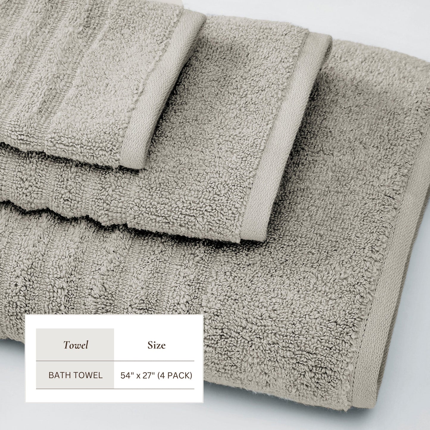 Karina Collection Luxury Cotton Bath Towels With Combed Cotton And Modern Ribbed Texture