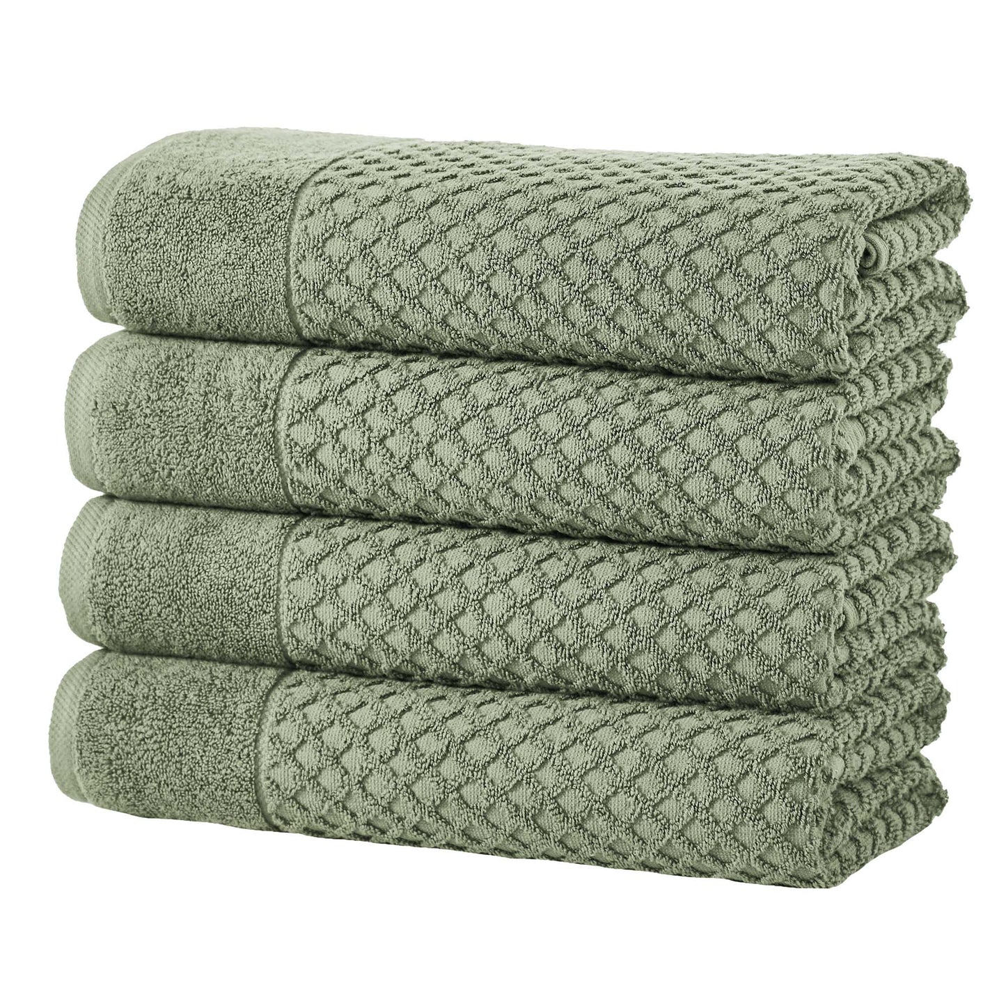 Cotton Diamond Waffle Weave Bath Towel Set Grayson Collection Low Twist Two Ply Towels For Everyday Luxury