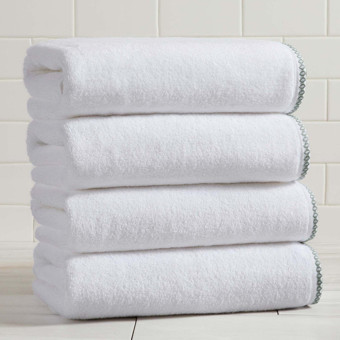 Cotton Border Stitched 6 Piece Towel Set Valery Collection Zero Twist Combed Cotton