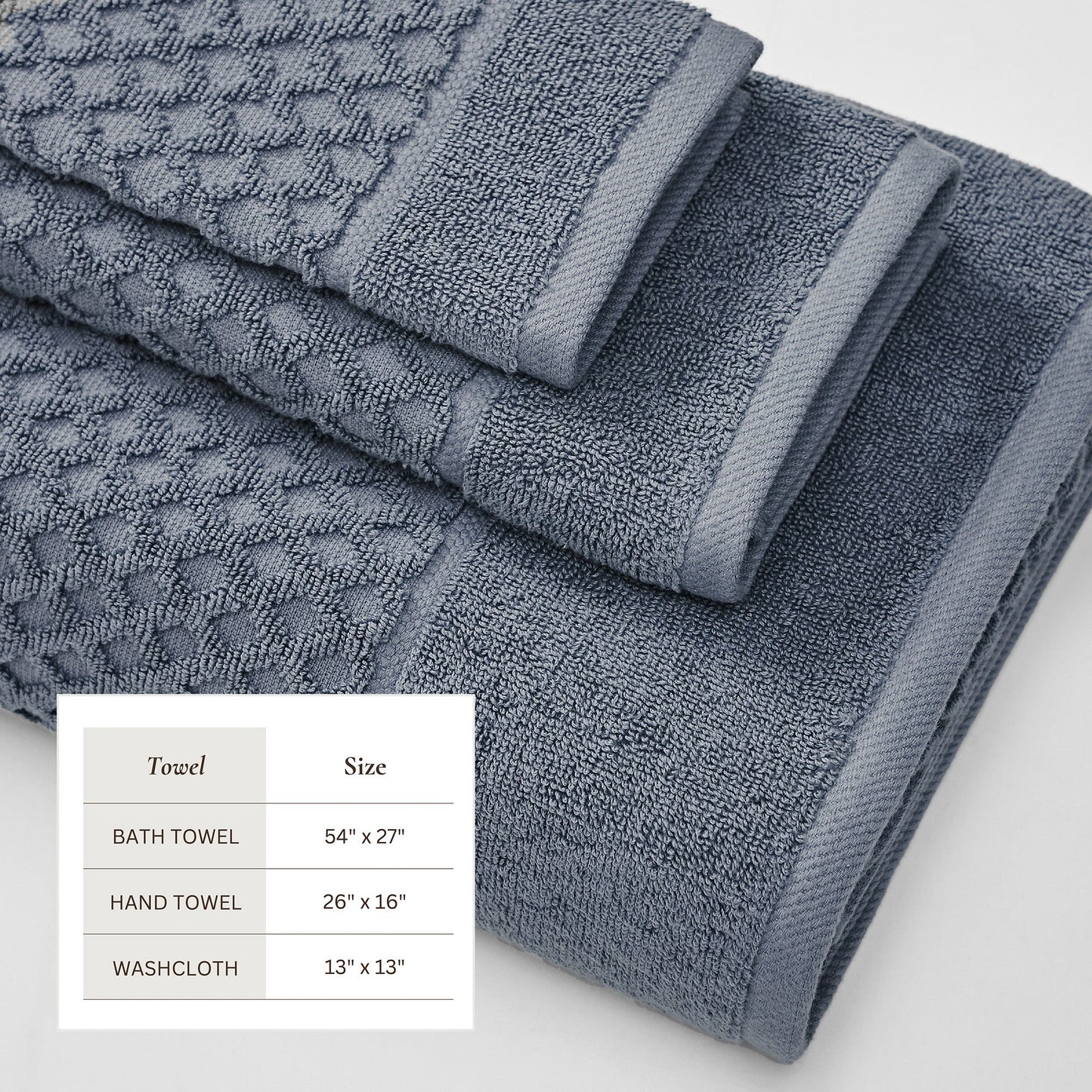 Cotton Diamond Waffle Weave Bath Towel Set Grayson Collection Low Twist Two Ply Towels For Everyday Luxury