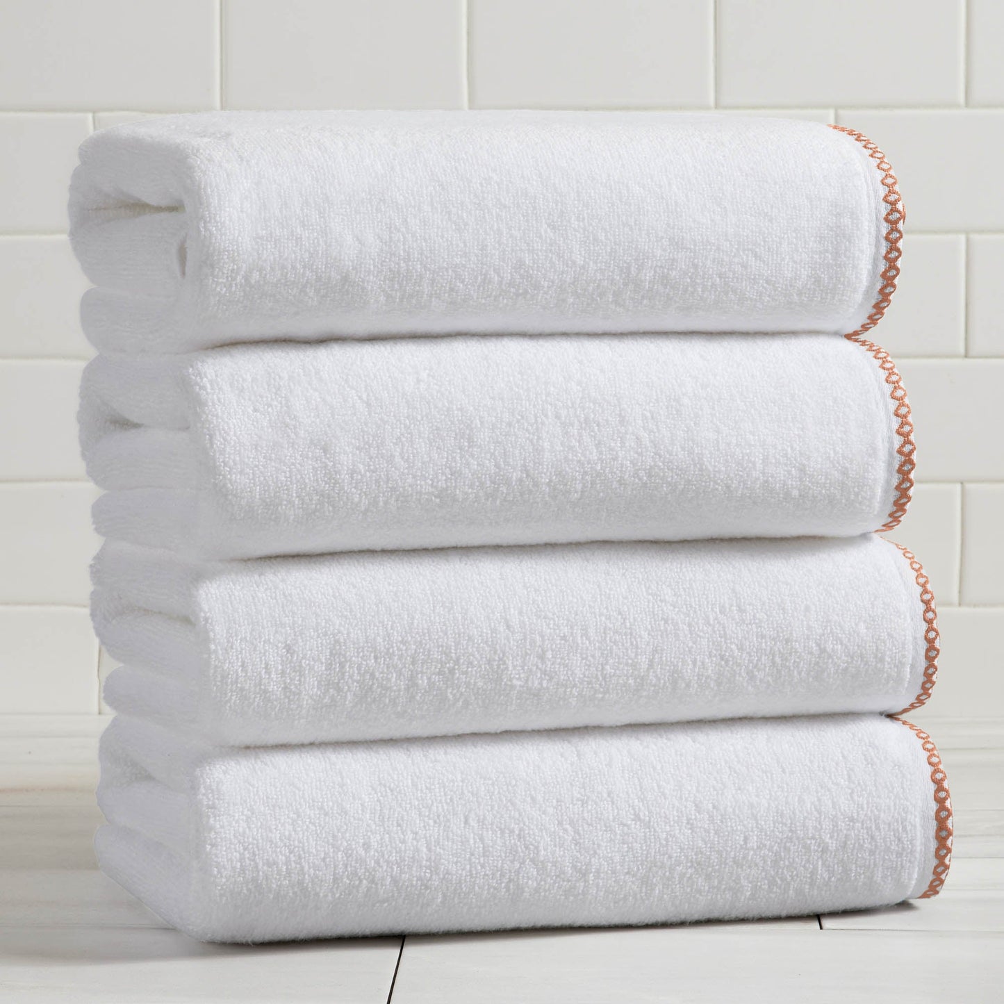 Cotton Border Stitched 6 Piece Towel Set Valery Collection Zero Twist Combed Cotton