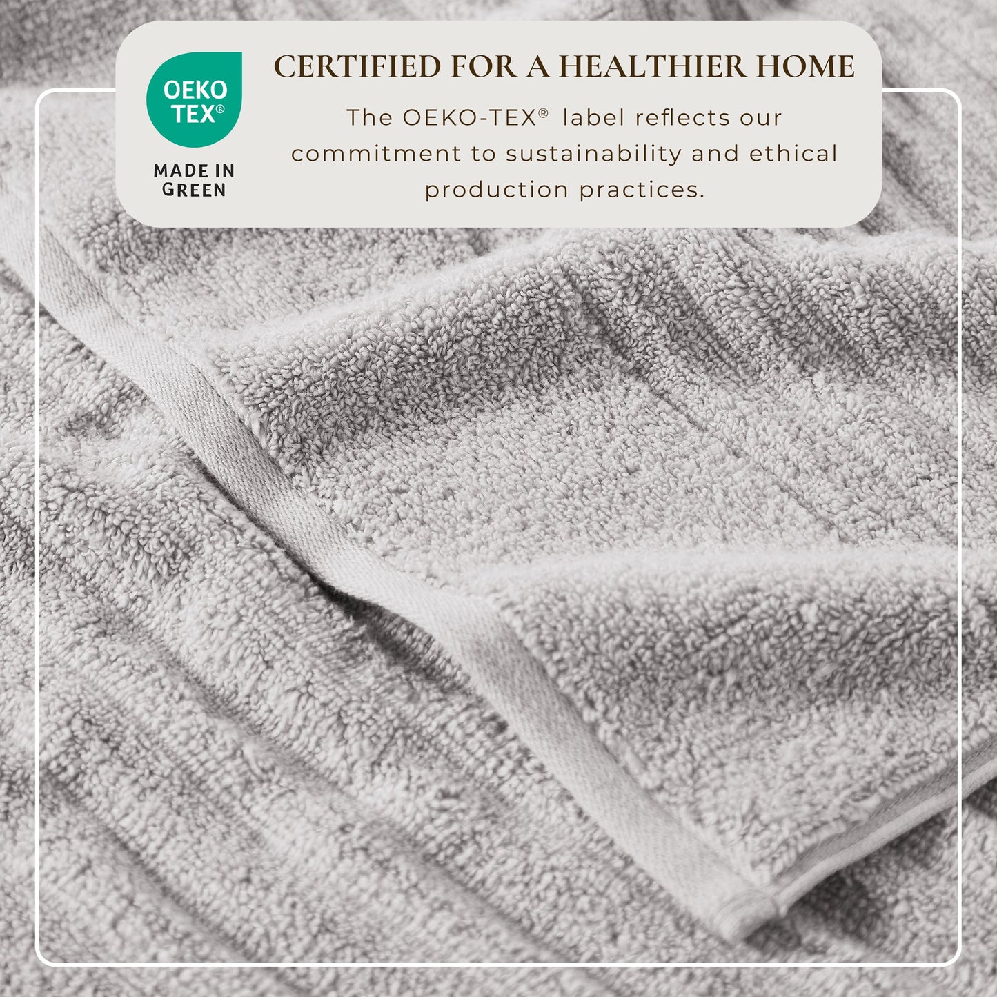 Karina Collection Luxury Cotton Bath Towels With Combed Cotton And Modern Ribbed Texture