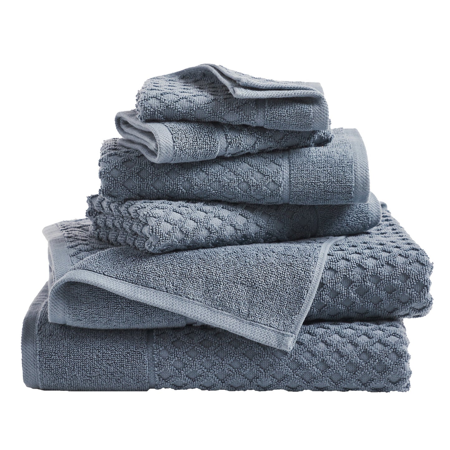 Cotton Diamond Waffle Weave Bath Towel Set Grayson Collection Low Twist Two Ply Towels For Everyday Luxury