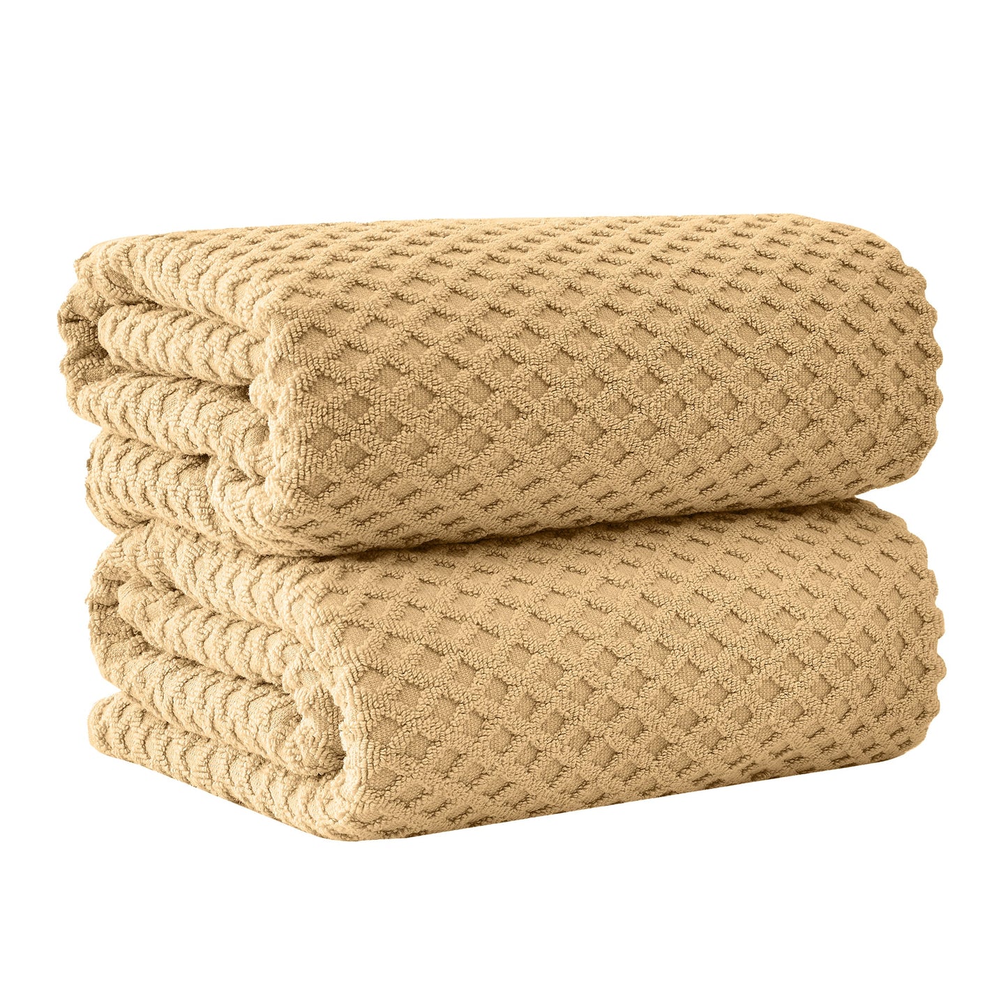 Cotton Diamond Waffle Weave Bath Towel Set Grayson Collection Low Twist Two Ply Towels For Everyday Luxury