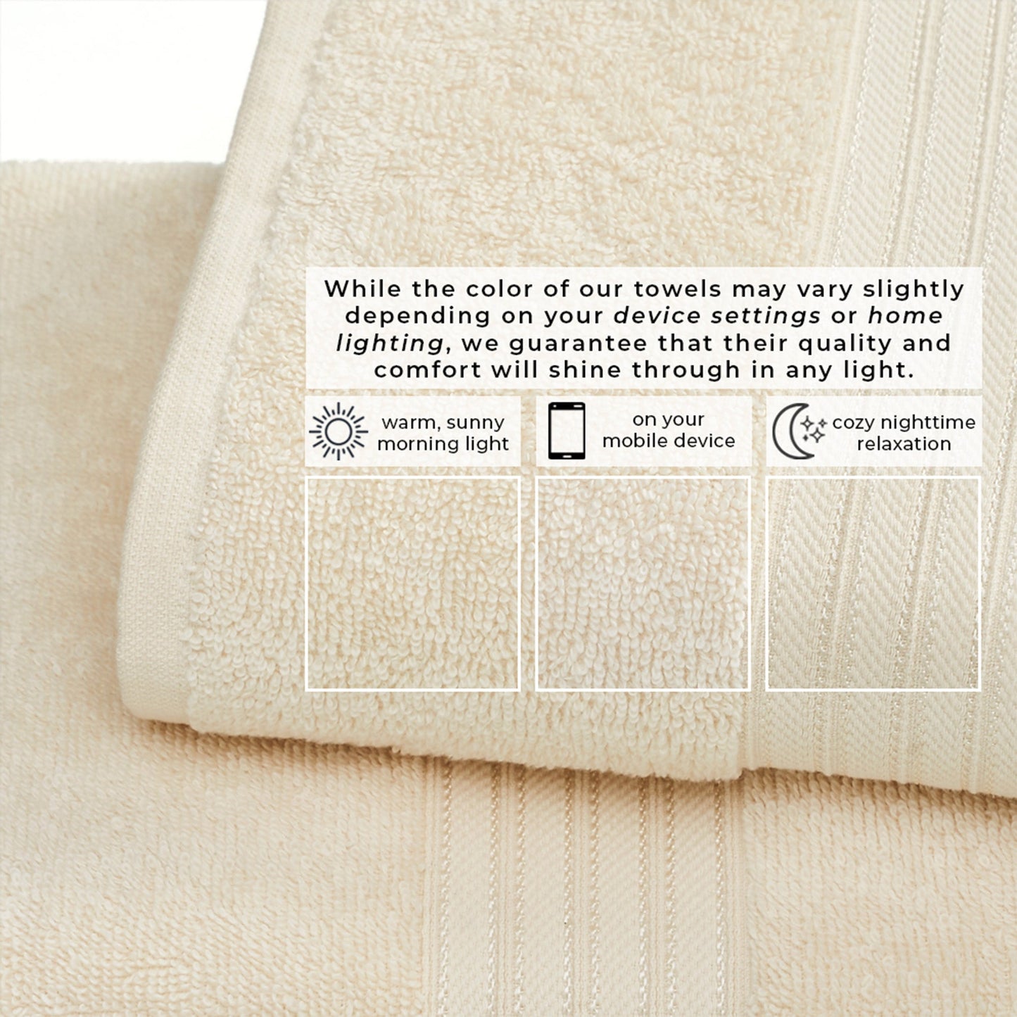 Cooper Collection Cotton Terry Bath Towel Set Lightweight Soft Towels Quick Drying Feather Spun Technology
