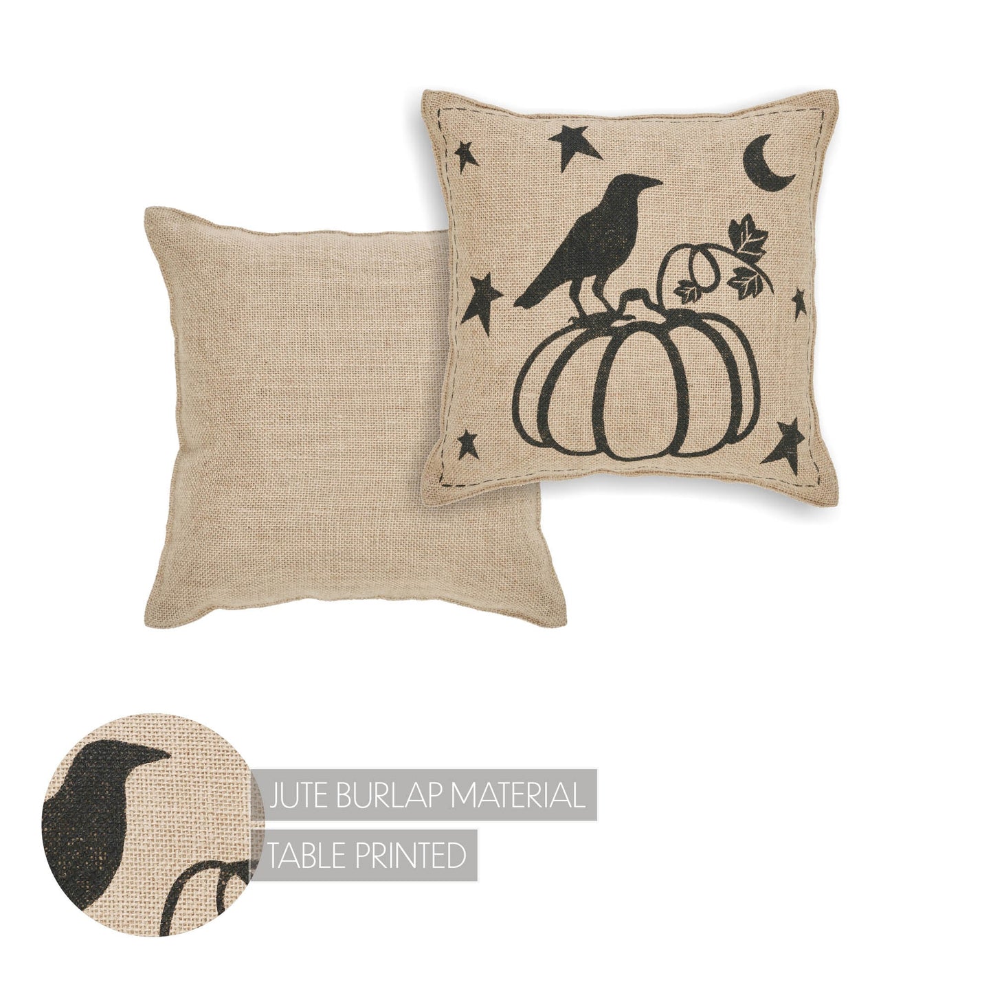 Raven & Pumpkin Gothic Fall Throw Pillow