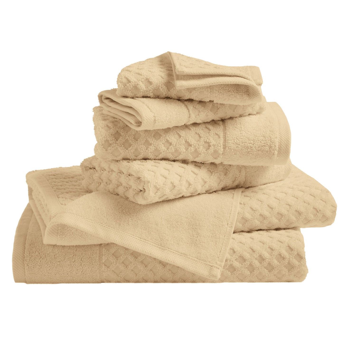 Cotton Diamond Waffle Weave Bath Towel Set Grayson Collection Low Twist Two Ply Towels For Everyday Luxury