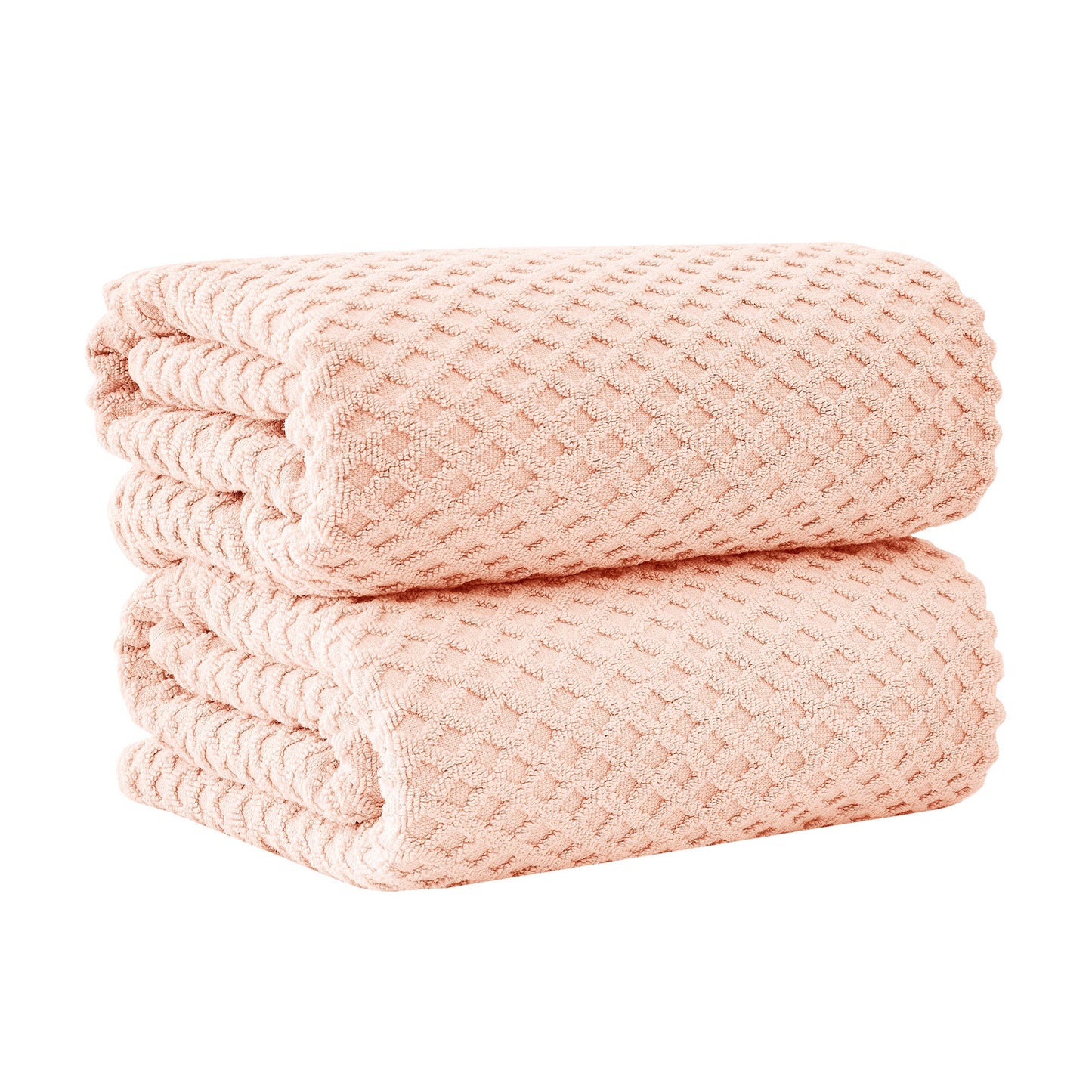 Cotton Diamond Waffle Weave Bath Towel Set Grayson Collection Low Twist Two Ply Towels For Everyday Luxury
