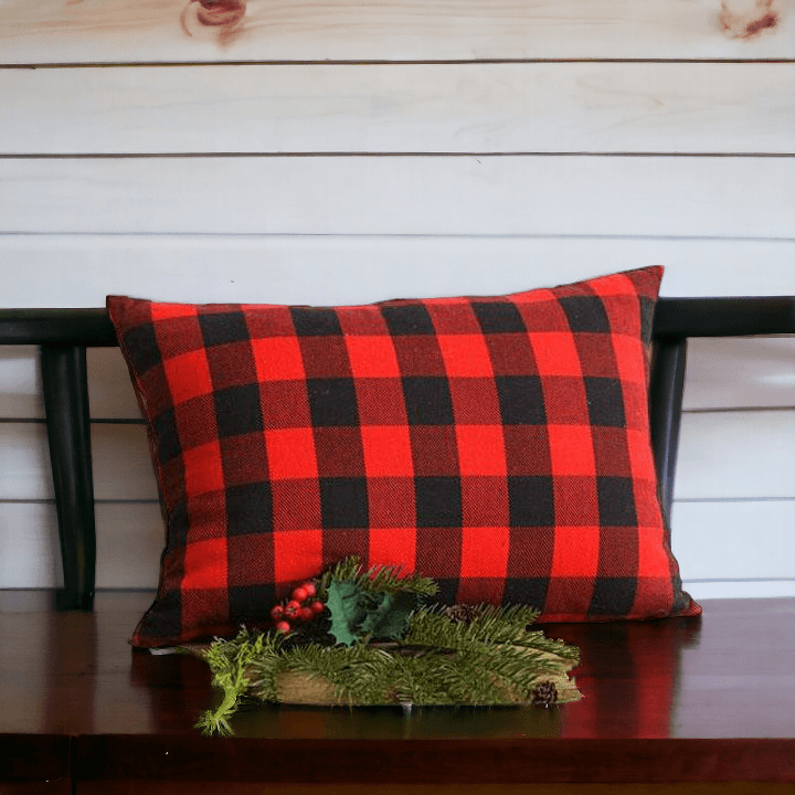 Red Buffalo Throw Pillow