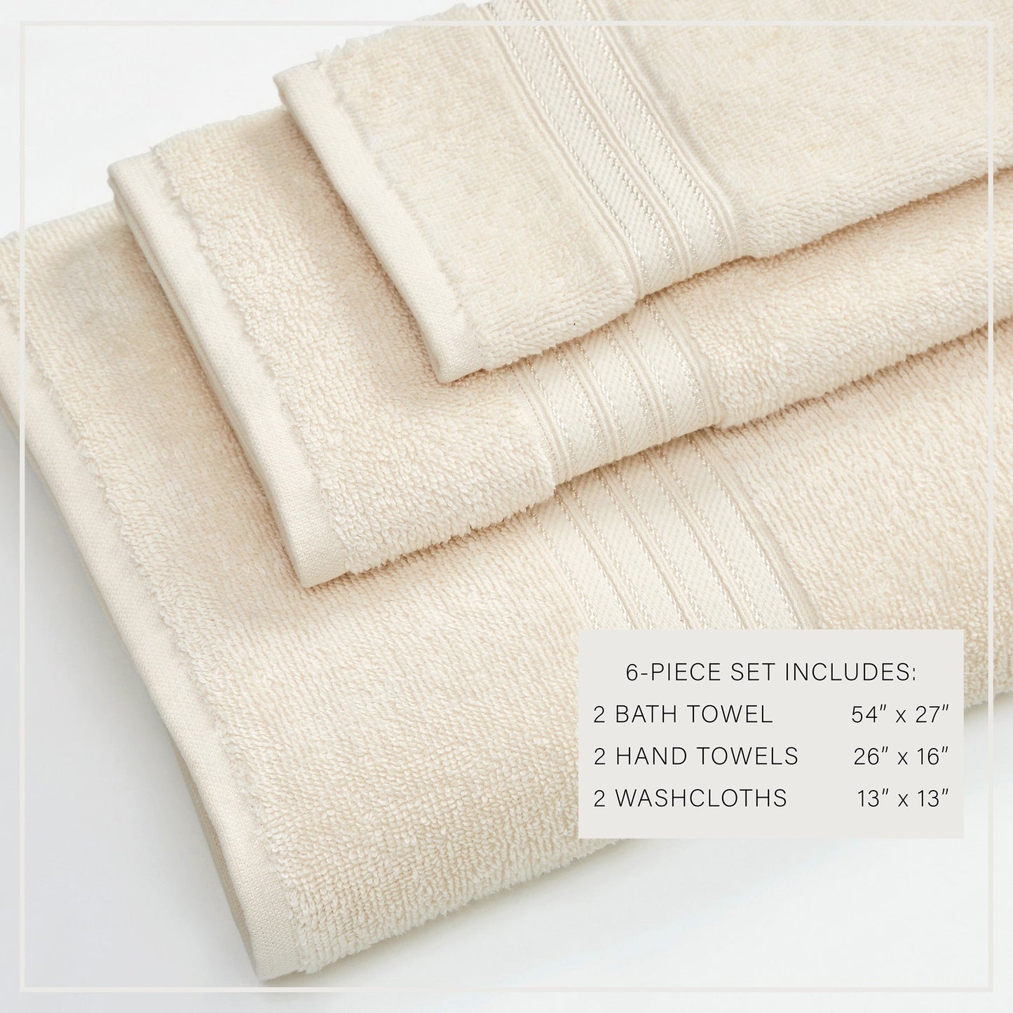 Cooper Collection Cotton Terry Bath Towel Set Lightweight Soft Towels Quick Drying Feather Spun Technology