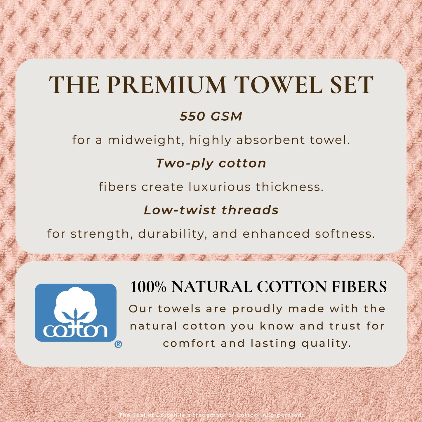 Cotton Diamond Waffle Weave Bath Towel Set Grayson Collection Low Twist Two Ply Towels For Everyday Luxury