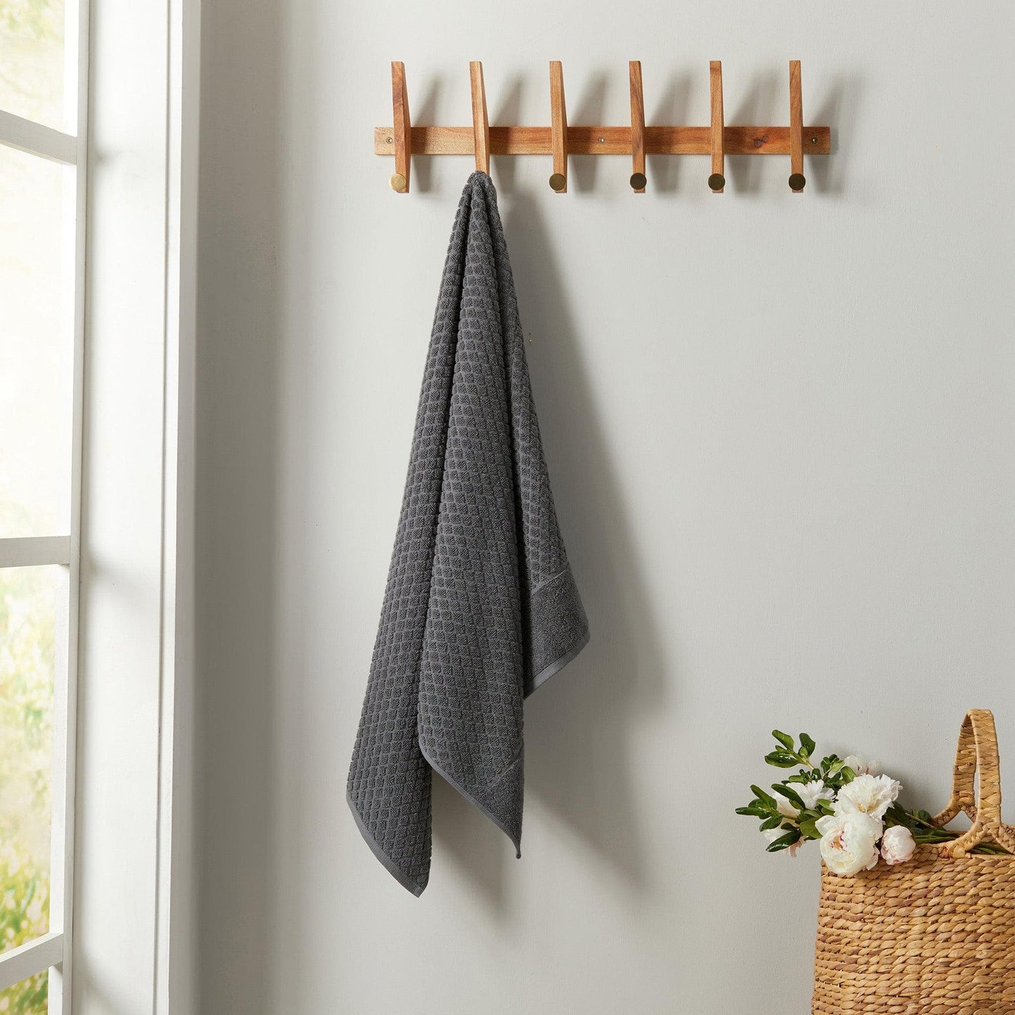 Cotton Diamond Waffle Weave Bath Towel Set Grayson Collection Low Twist Two Ply Towels For Everyday Luxury