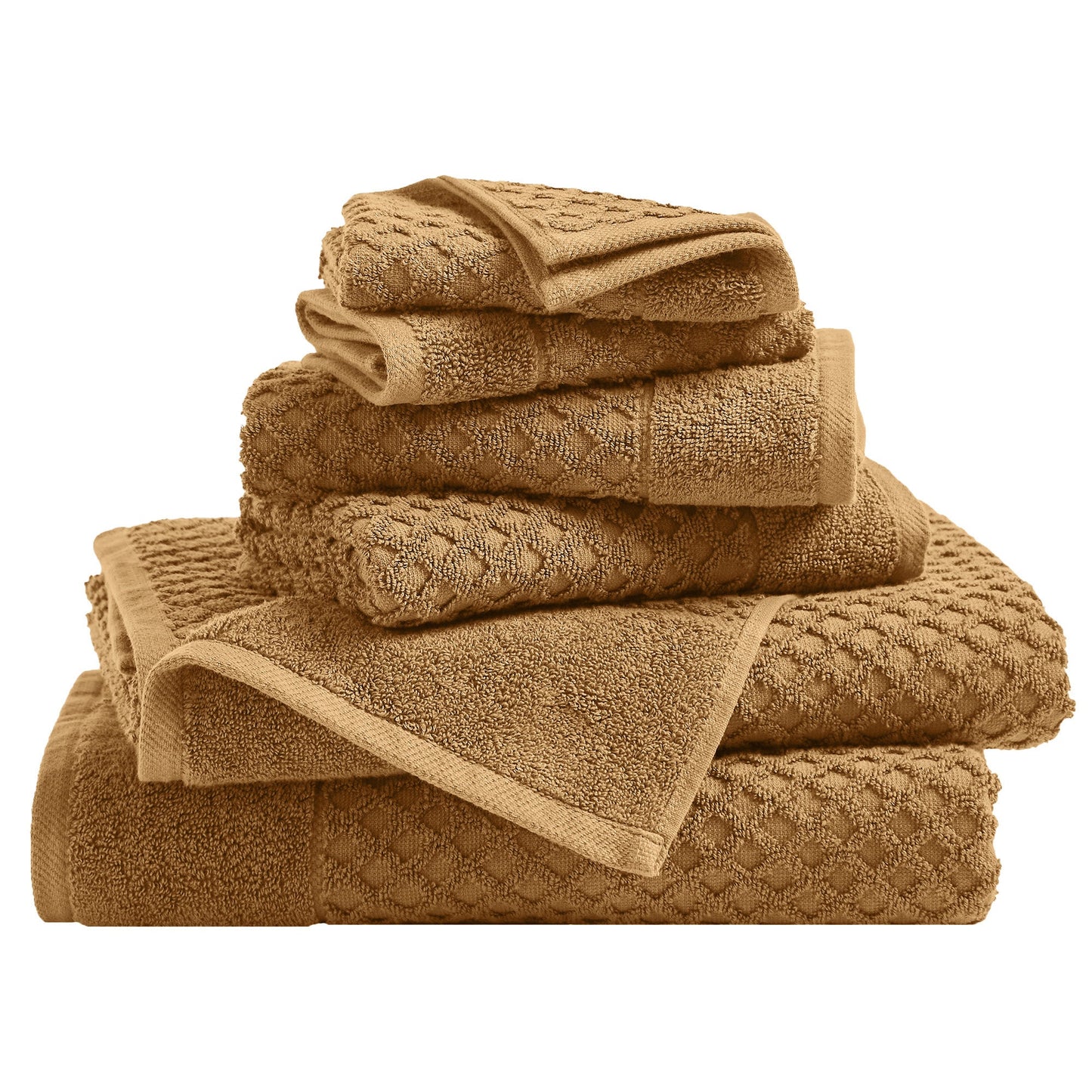 Cotton Diamond Waffle Weave Bath Towel Set Grayson Collection Low Twist Two Ply Towels For Everyday Luxury