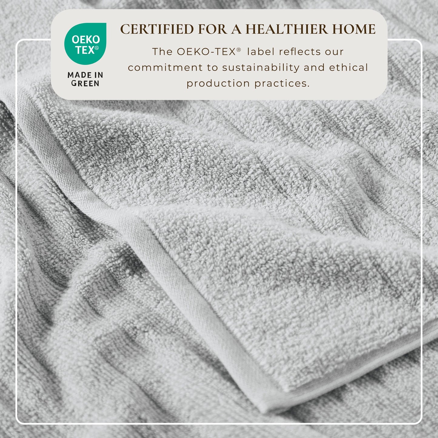 Karina Collection Luxury Cotton Bath Towels With Combed Cotton And Modern Ribbed Texture