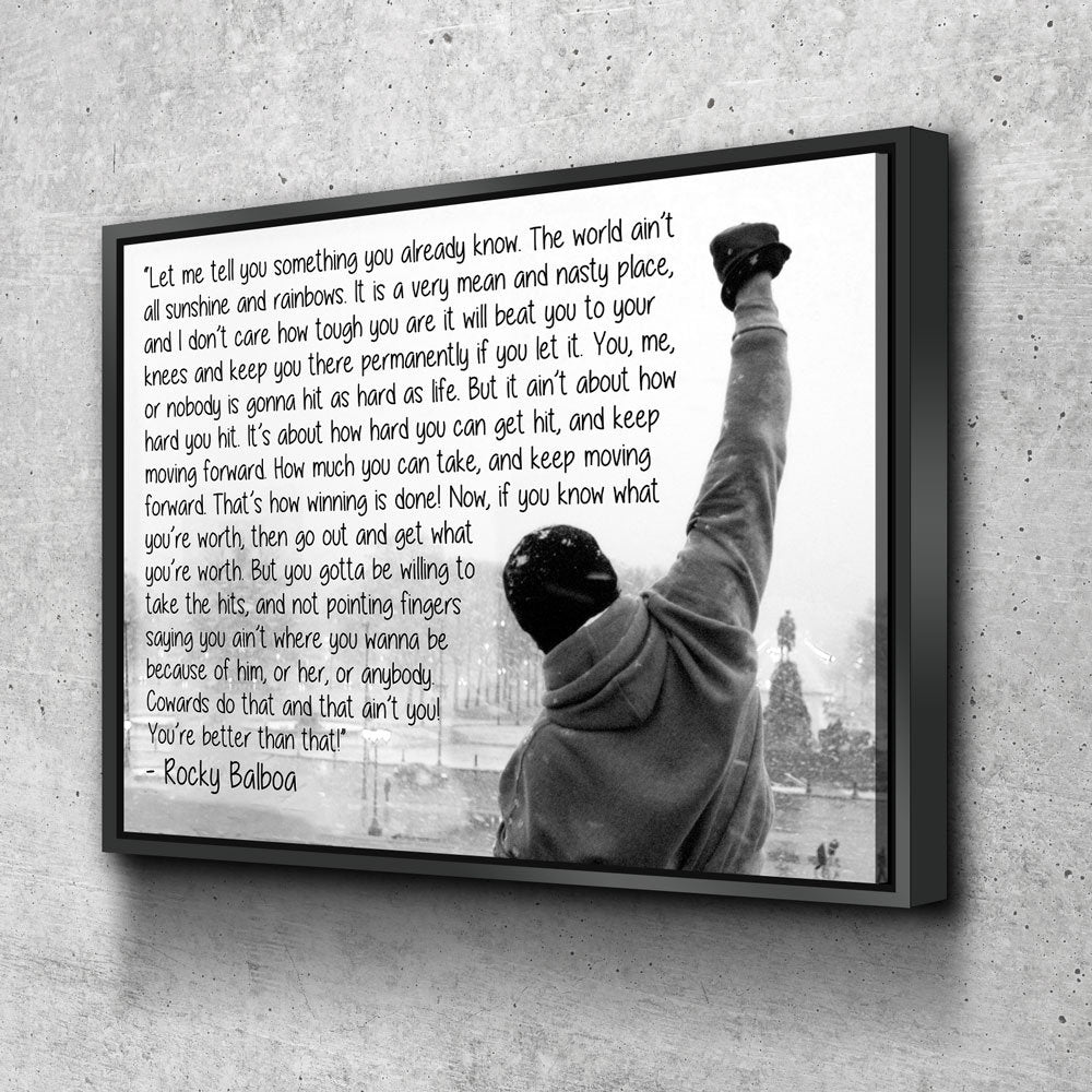 Rocky Balboa Canvas Wall Art, Motivational Wall Art, Rocky Balboa Decor, Gym Sign, Fitness Studio, Crossfit Decor, Rocky Balboa Quote