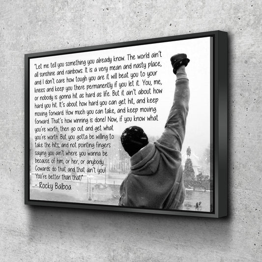 Rocky Balboa Canvas Wall Art, Motivational Wall Art, Rocky Balboa Decor, Gym Sign, Fitness Studio, Crossfit Decor, Rocky Balboa Quote