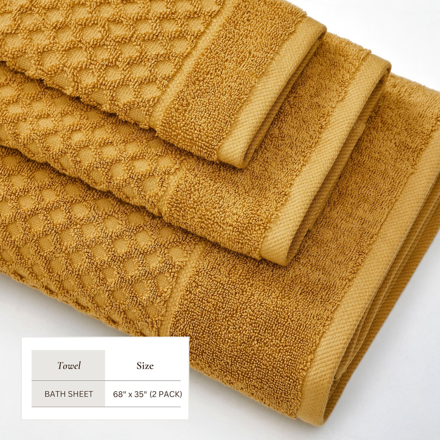 Cotton Diamond Waffle Weave Bath Towel Set Grayson Collection Low Twist Two Ply Towels For Everyday Luxury