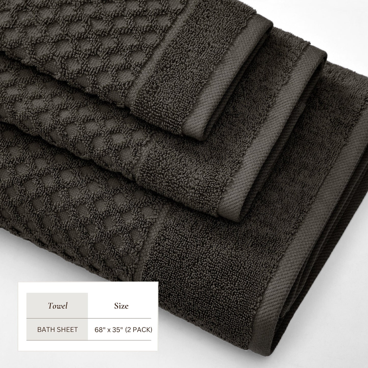 Cotton Diamond Waffle Weave Bath Towel Set Grayson Collection Low Twist Two Ply Towels For Everyday Luxury