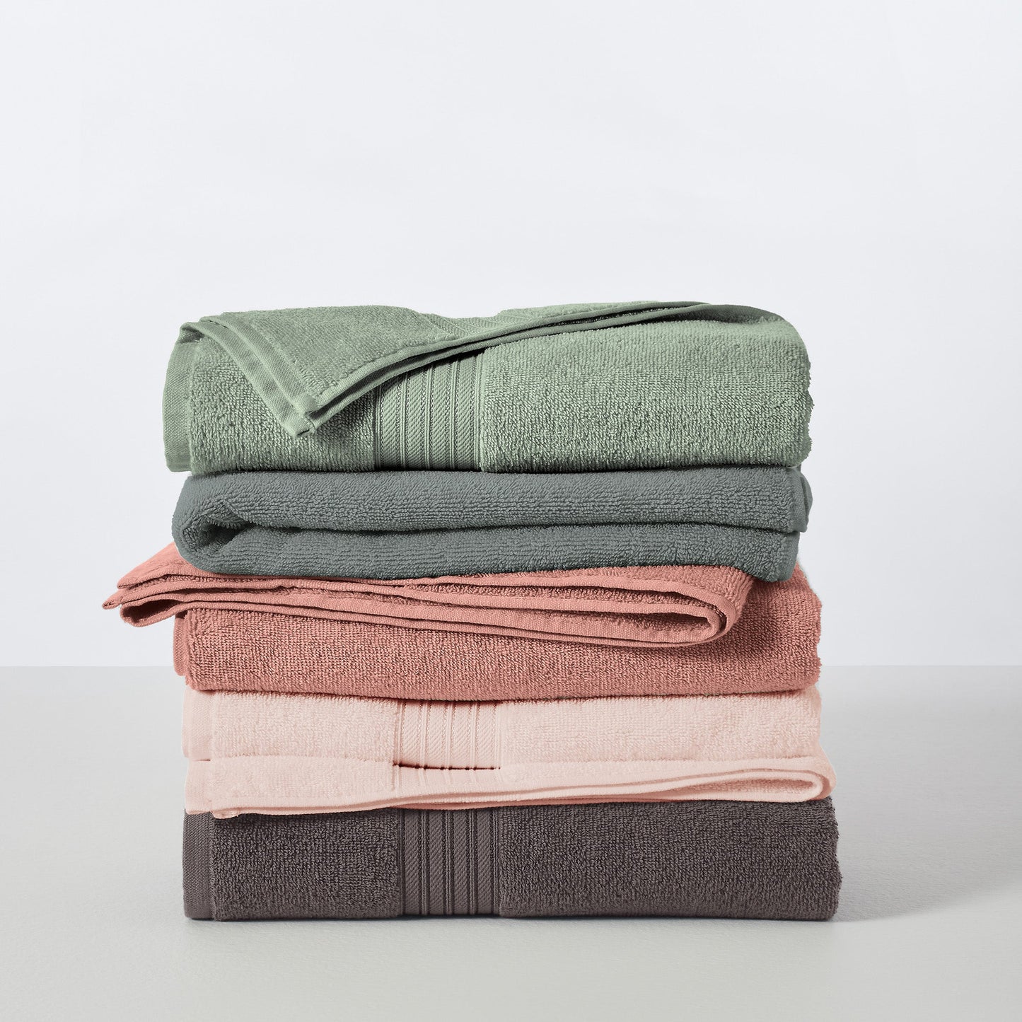 Cooper Collection Cotton Terry Bath Towel Set Lightweight Soft Towels Quick Drying Feather Spun Technology