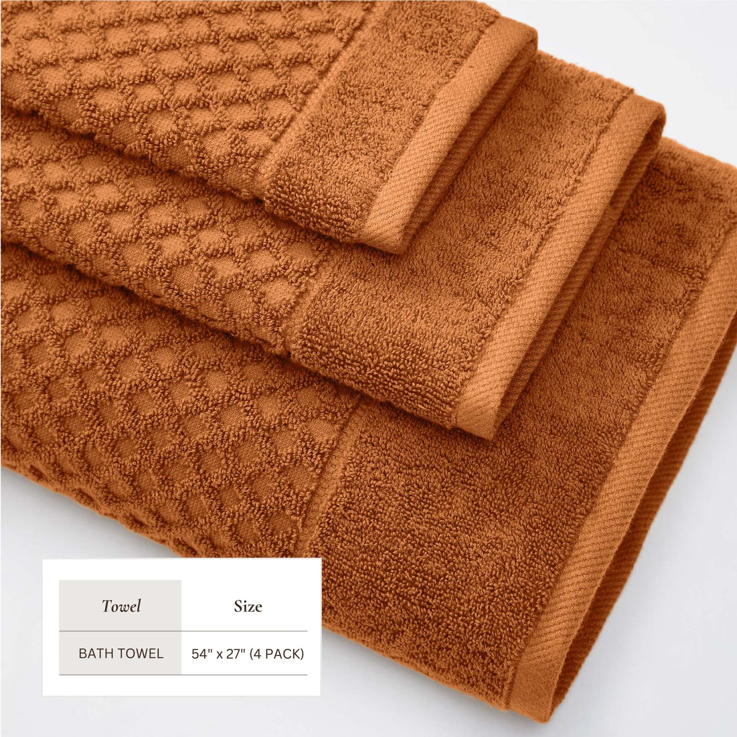 Cotton Diamond Waffle Weave Bath Towel Set Grayson Collection Low Twist Two Ply Towels For Everyday Luxury