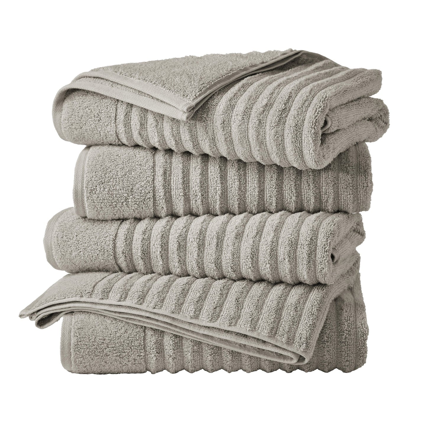 Karina Collection Luxury Cotton Bath Towels With Combed Cotton And Modern Ribbed Texture