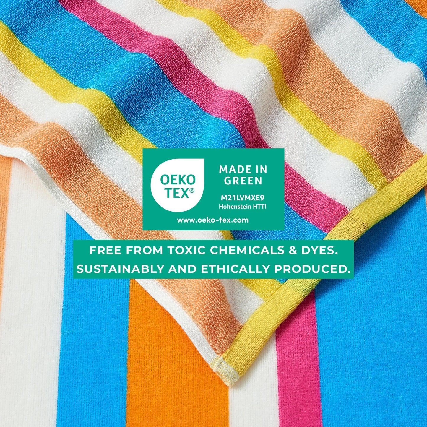 Oversized Cotton Velour Cabana Stripe Beach Towel Novia Collection Ultra Soft for Beach Poolside Camping