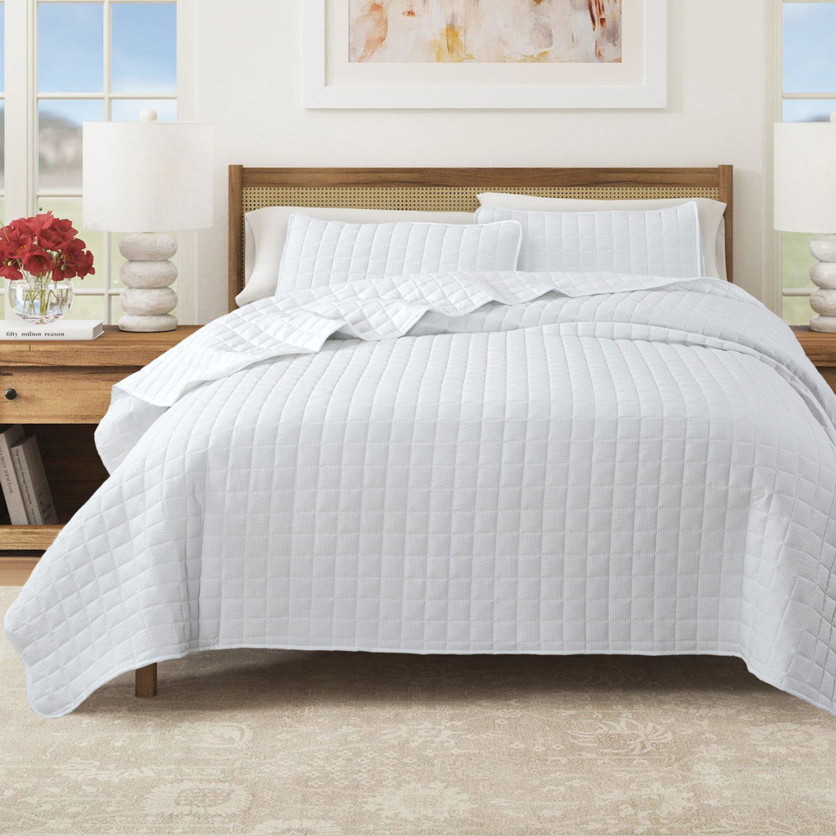 Box-Stitched Seersucker Quilt Set - Seersucker Collection Great Bay Home