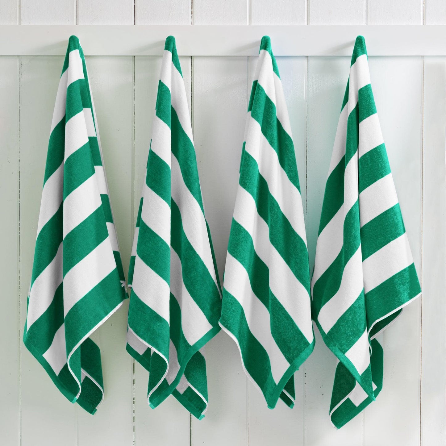Oversized Cotton Velour Cabana Stripe Beach Towel Novia Collection Ultra Soft for Beach Poolside Camping