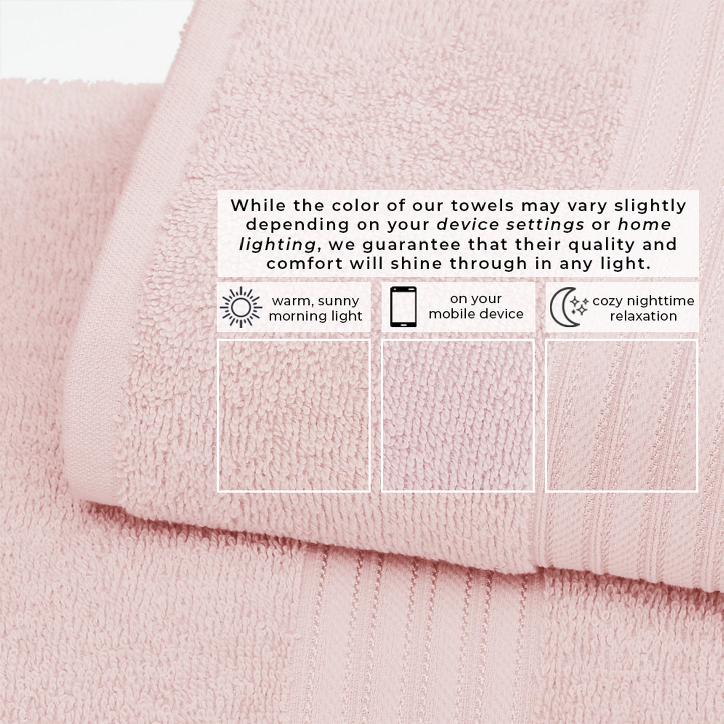 Cooper Collection Cotton Terry Bath Towel Set Lightweight Soft Towels Quick Drying Feather Spun Technology