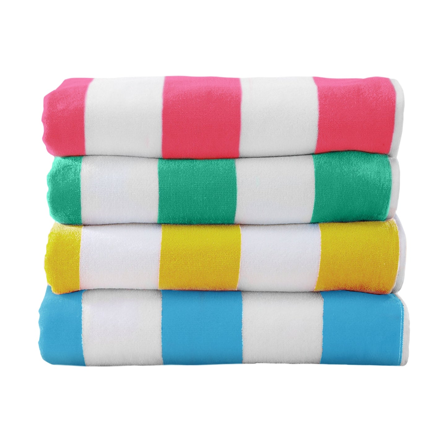 Oversized Cotton Velour Cabana Stripe Beach Towel Novia Collection Ultra Soft for Beach Poolside Camping
