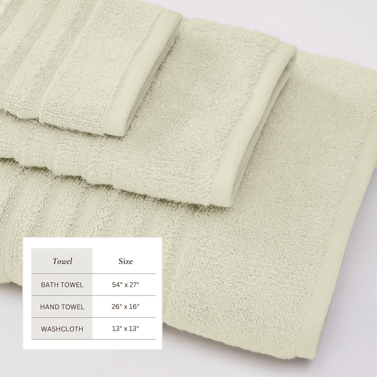 Karina Collection Luxury Cotton Bath Towels With Combed Cotton And Modern Ribbed Texture