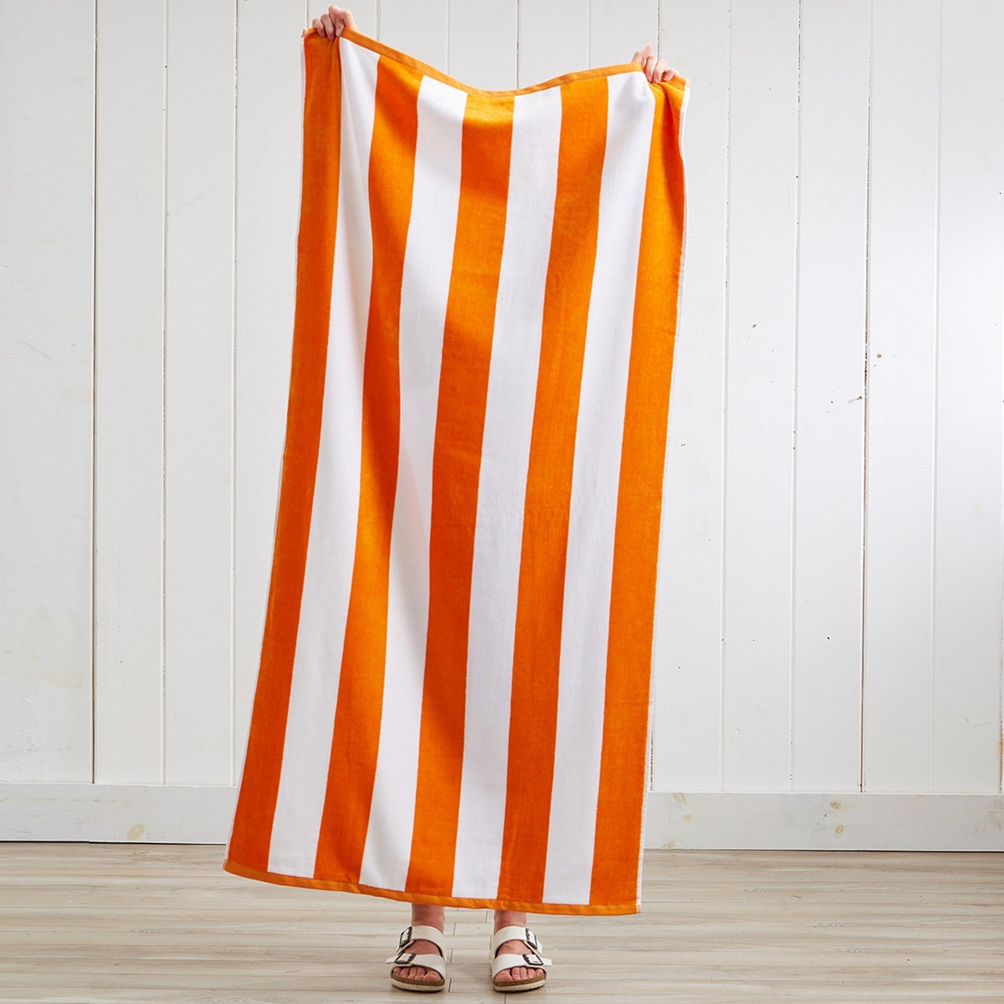Oversized Cotton Velour Cabana Stripe Beach Towel Novia Collection Ultra Soft for Beach Poolside Camping