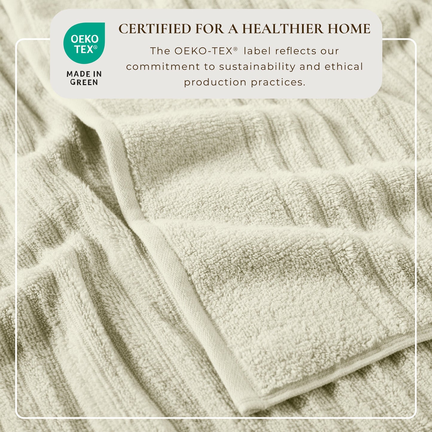 Karina Collection Luxury Cotton Bath Towels With Combed Cotton And Modern Ribbed Texture