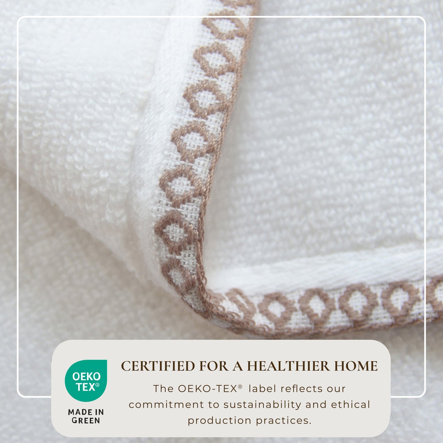 Cotton Border Stitched 6 Piece Towel Set Valery Collection Zero Twist Combed Cotton