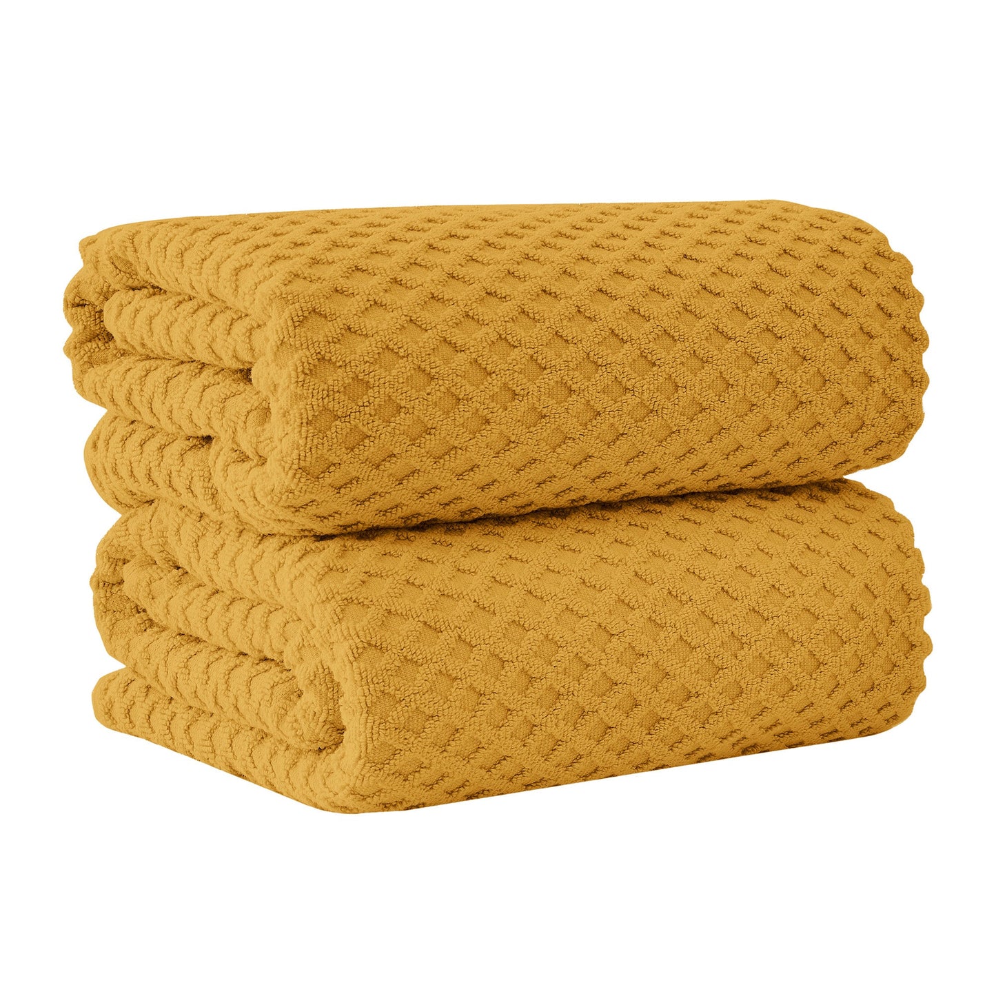 Cotton Diamond Waffle Weave Bath Towel Set Grayson Collection Low Twist Two Ply Towels For Everyday Luxury