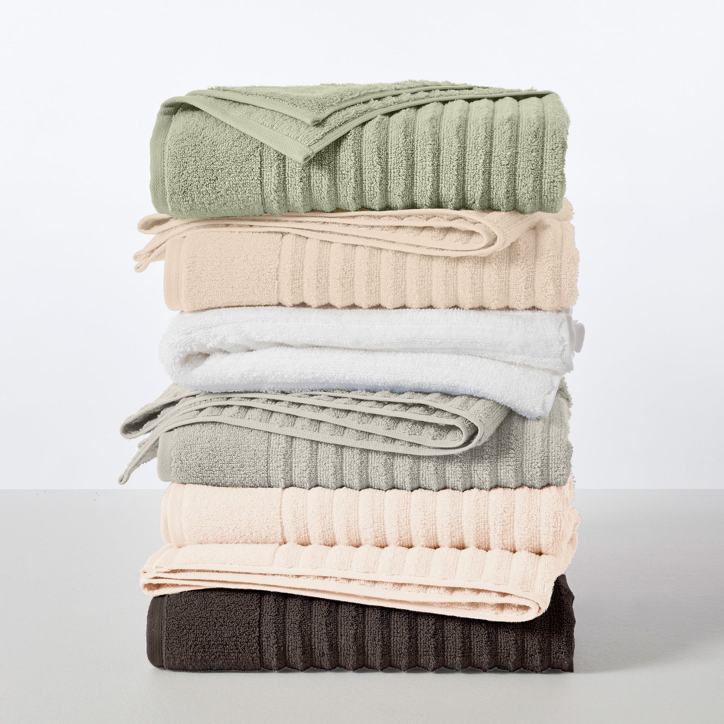 Karina Collection Luxury Cotton Bath Towels With Combed Cotton And Modern Ribbed Texture