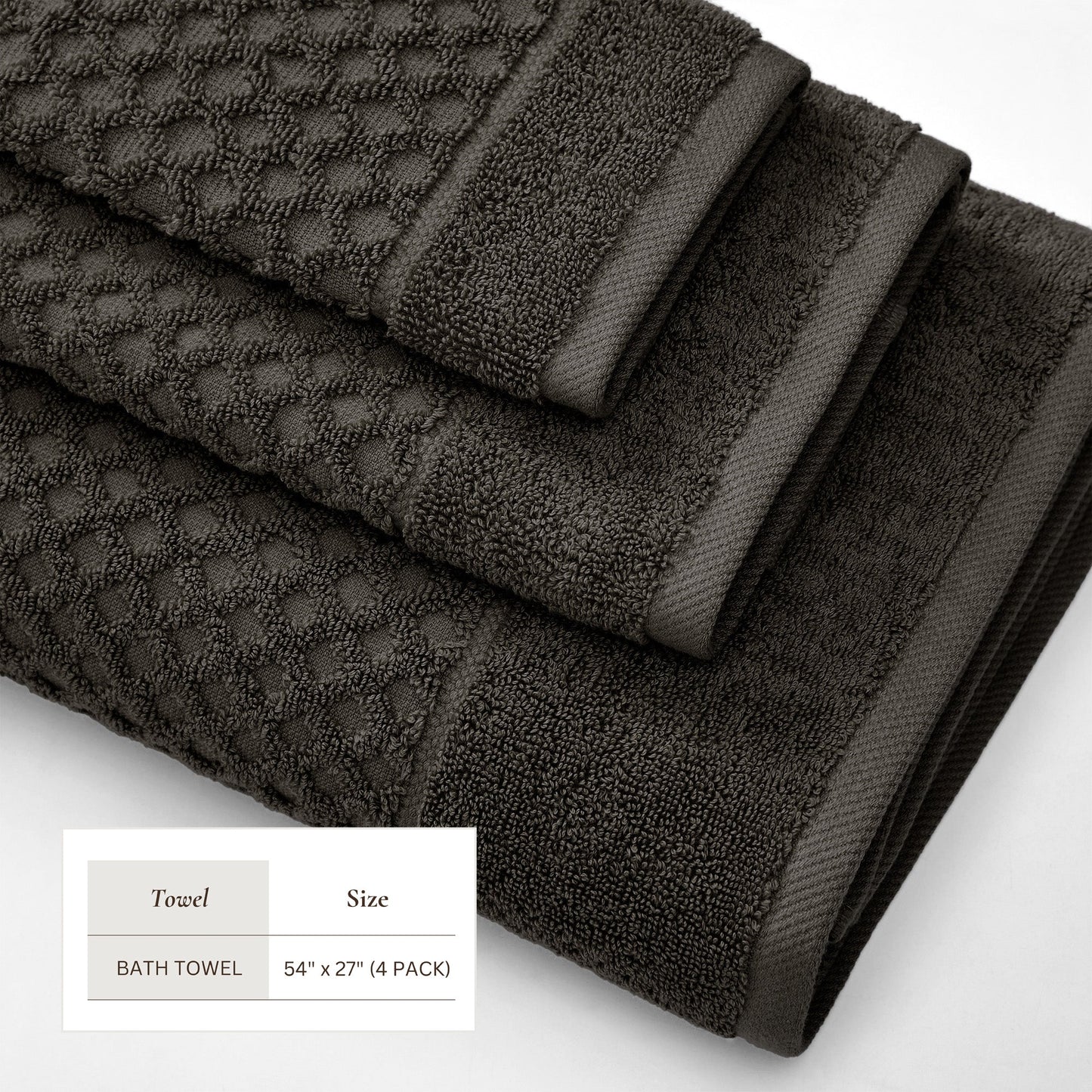 Cotton Diamond Waffle Weave Bath Towel Set Grayson Collection Low Twist Two Ply Towels For Everyday Luxury