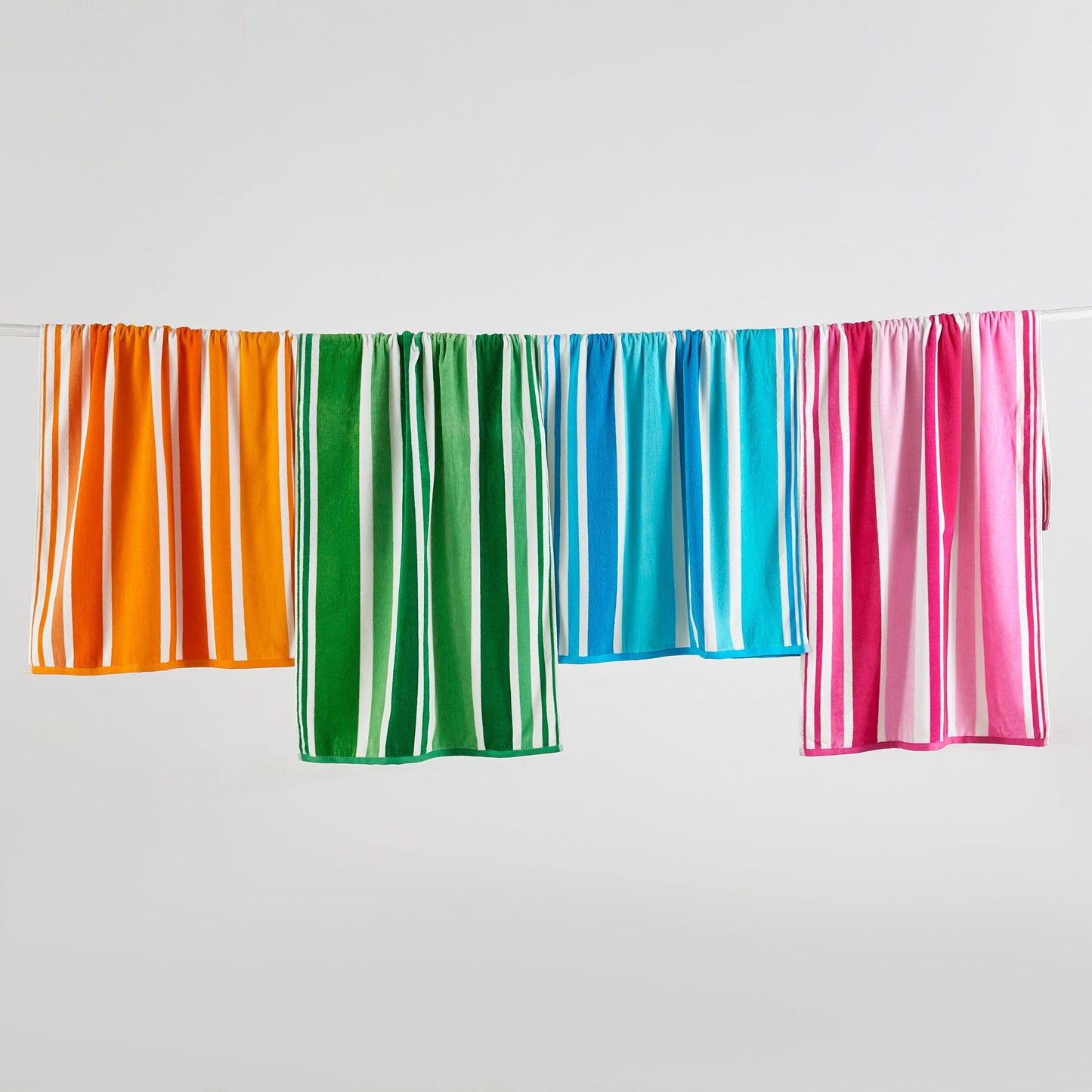 Oversized Cotton Velour Cabana Stripe Beach Towel Novia Collection Ultra Soft for Beach Poolside Camping