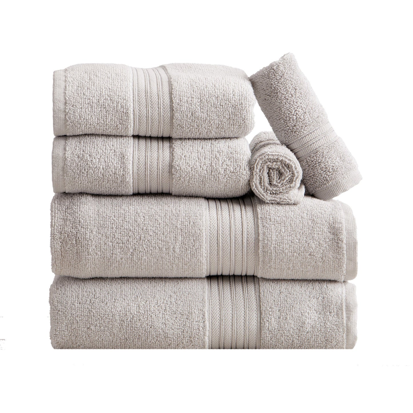 Cooper Collection Cotton Terry Bath Towel Set Lightweight Soft Towels Quick Drying Feather Spun Technology
