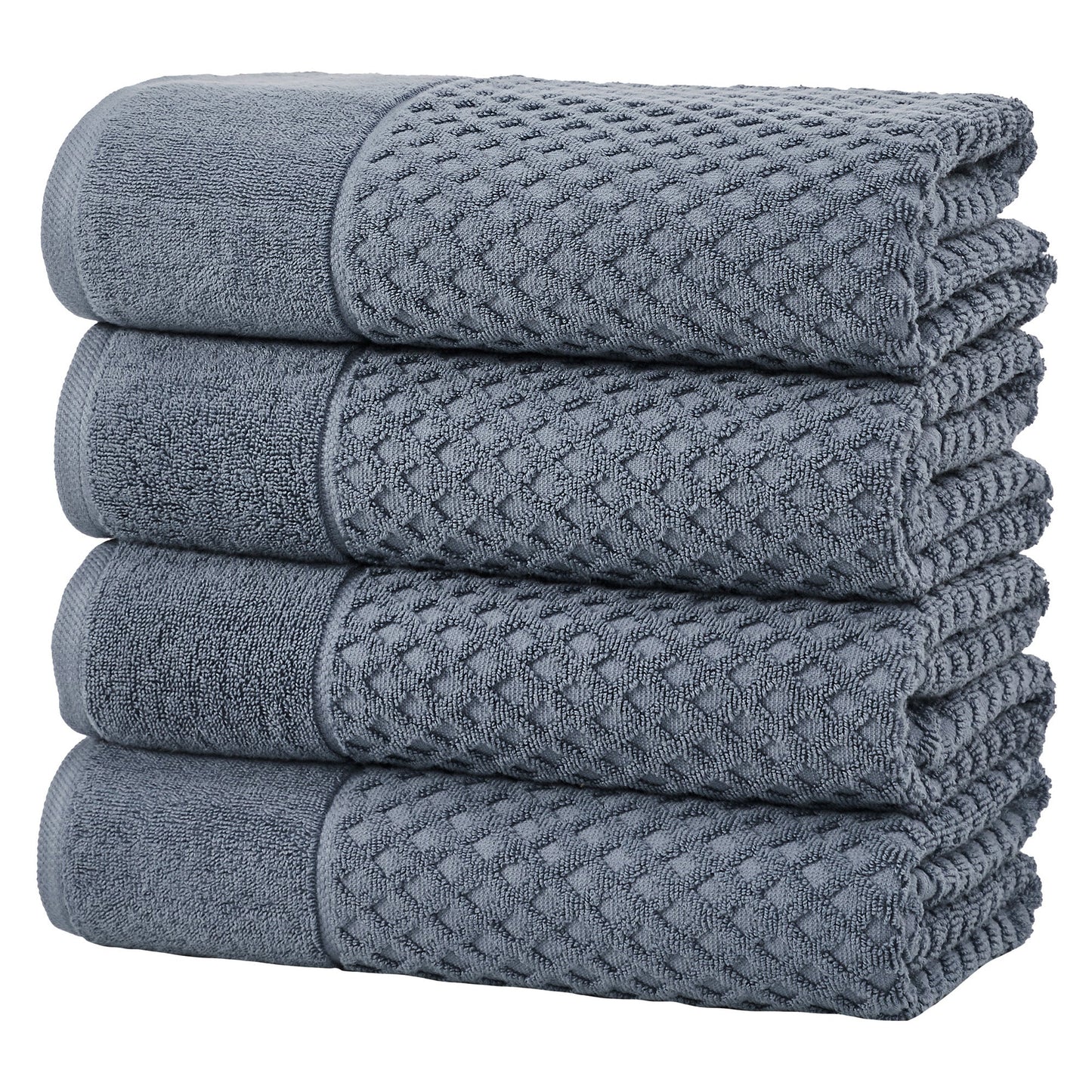 Cotton Diamond Waffle Weave Bath Towel Set Grayson Collection Low Twist Two Ply Towels For Everyday Luxury