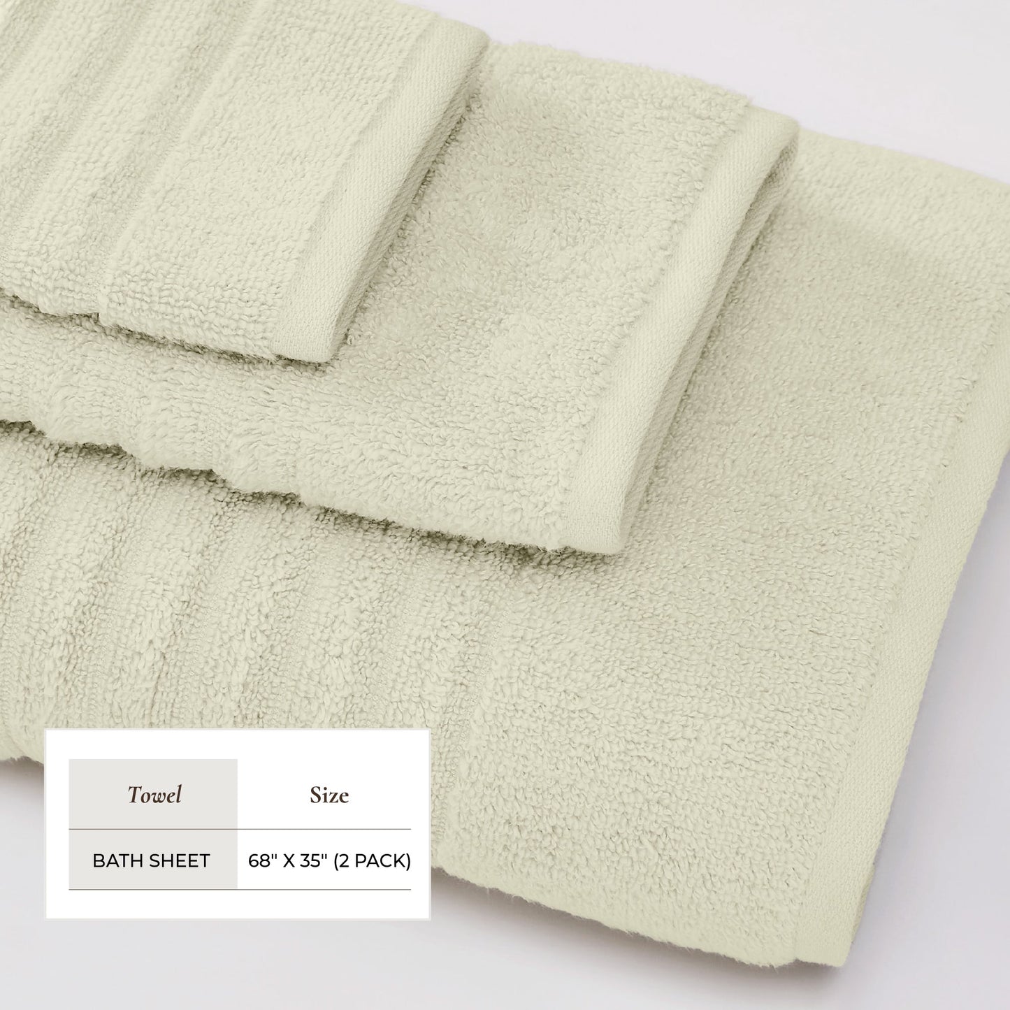 Karina Collection Luxury Cotton Bath Towels With Combed Cotton And Modern Ribbed Texture