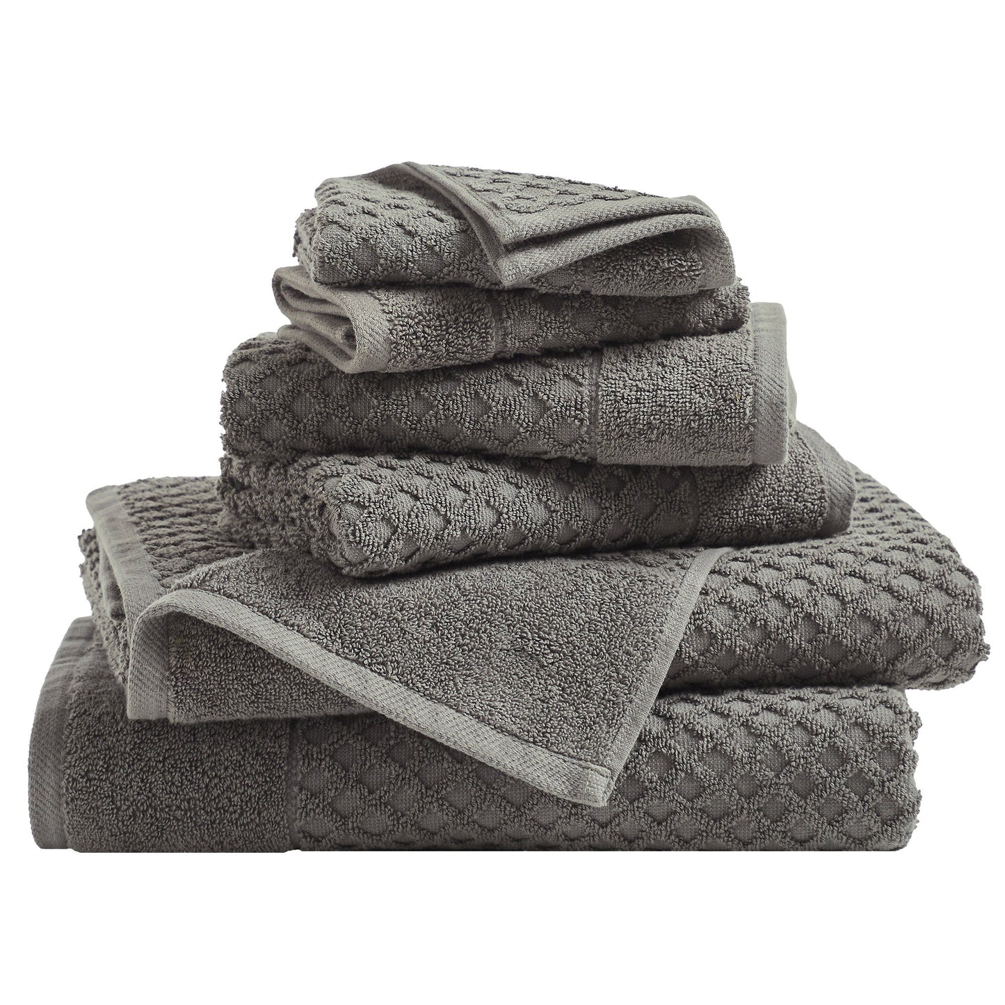 Cotton Diamond Waffle Weave Bath Towel Set Grayson Collection Low Twist Two Ply Towels For Everyday Luxury
